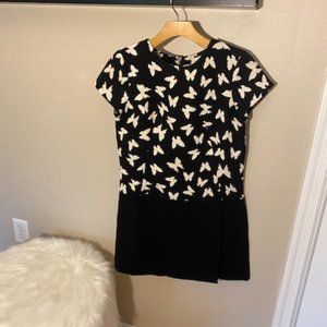 Ann Taylor Loft Dress - Black with white dancing butterflies Size 0P